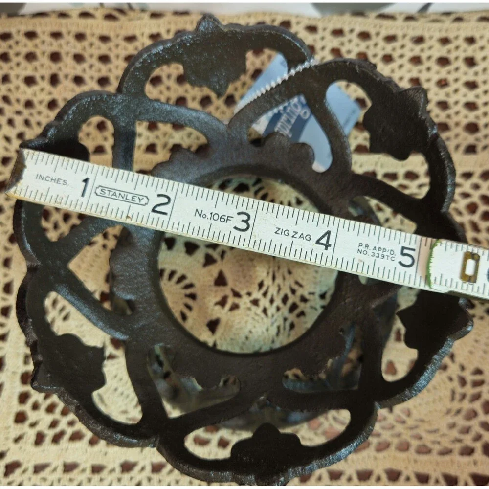 NWT Wrought Metal Console Bowl Stand Holder Scroll Design